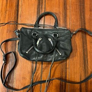 Rebecca minkoff micro moto satchel crossbody purse 100% real pebbled leather
